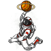 Basketball Astronaut Space Cosmic Planet