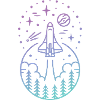 Scène de l'espace navette