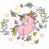 Glückliches rosa Einhorn