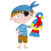 Little pirate with parrot