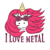 Cadeau de métaler de métal lourd de Licorne j'aime le métal