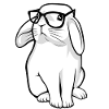 Lapin Hipster avec lunettes Geek