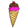 Glace dans un gaufre