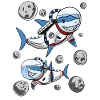 Shark Astronaut Space Cosmic Galaxy