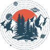 Planets And Mountains Graphic