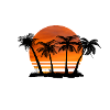 Circle Sunset Palm Trees