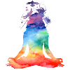 Regenbogen-Aquarell-Yoga
