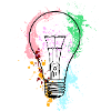 Bunte Glühbirne