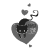 Black Love Gothic Cat