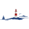 Lighthouse in maritime landscape