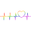 LGBT Heartbeat ECG Gay Pride