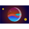 Glass ball in space