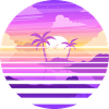 Sunset on paradisiac island