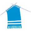 Farbiger Wollschal mit Strickmuster