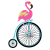 Flamingo Hochrad Fahrrad Logo Hip Rosa Blau