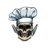 Skull chef cooking chef