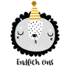 Endlich eins - Löwe mit Partyhut