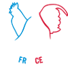 Frankrig fodbold supporter hane 4 ECUsson 4 vimpel