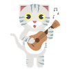 Katze mit Gitarre