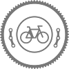 Ruota motrice di simbolo di logo della bici della retro bici d'annata