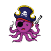 Pirat Oktopus Geschenk Kindermotiv Tintenfisch