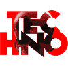techno red skull logo