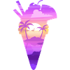 Silhouette Ice Cone Beach Landscape