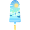 Paysage Nautique Silhouette Bâtonnet Glacé
