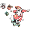 Sinterklaas on a skateboard