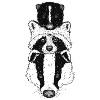 Skunk, raccoon & badger - monochrome family