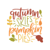 Autumn skies pumpkin pies