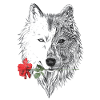 Wolf-Mandala-Rose Canis Lupus