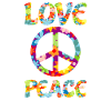 Anni 70 Love Peace Love Peace Retro Vintage