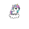 Regenbogenunicorn auf Wolke
