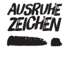 Ausruhezeichen liegendes Ausrufezeichen schwarz