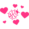 Petit modèle d'amour coeur coccinelle