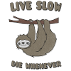 Funny & Cute Sloth "Live Slow Die Whenever" Slogan