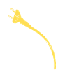 Gelber Stromstecker-Skizze