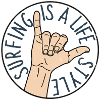 Retro Surfing Shaka Surf