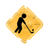 Grunge Hockey Crossing Warning Sign