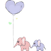 Elephants with balloon
