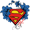 Superman Super Mama Blumen Rot