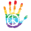 Peace Sign Rainbow Hand Print