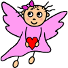 Ange gardien mignon avec coeur