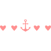 Hearts in a row with anchor