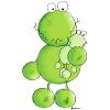 Small and big frog