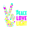 Peace Love Ljus handsignal fredssymbol Neon