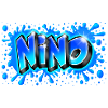 Graffiti NINO splash blue