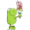 Grenouille avec glace