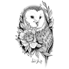 Owl / rose black